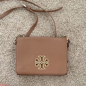Tory Burch Brown Crossbody Bag with Gold Logo